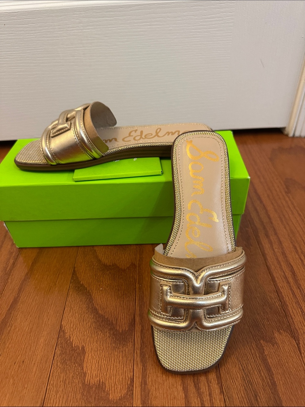 Sam Edelman Metallic Gold Slide Mules